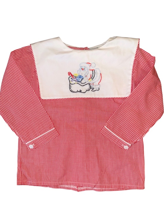 Cecil And Lou Other - Cecil and Lou - Christmas Santa Embroidered Gingham Shirt